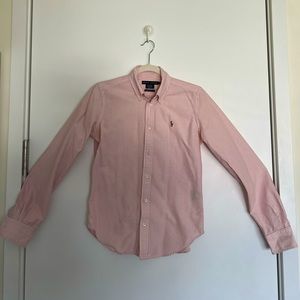 Ralph Lauren Slim Fit Shirt | Pink and White Stripes | Size 4